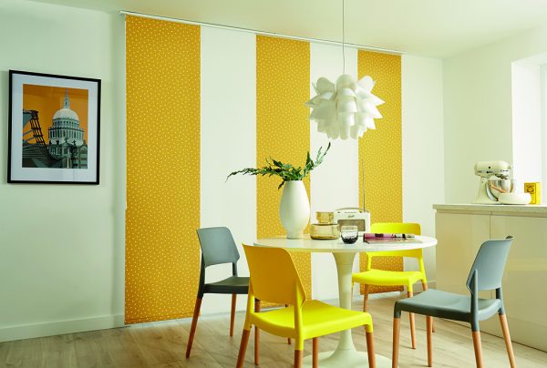 Panel blinds in Pico Mustard - Blinds Norfolk - Norwich Sunblinds