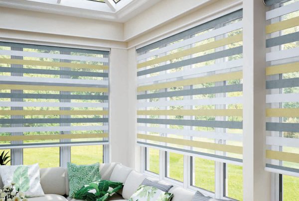 Close up of the amazing vision blinds fitted to a conservatory