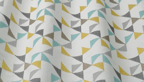 Geometric Print - Prism Mustartd Fabric - Modern Made Curtain